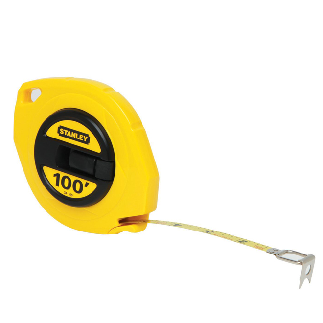 100' Long Measuring Tape with Steel Blade