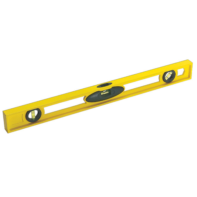 24" Yellow ABS Level with 3 Vials and Measurement