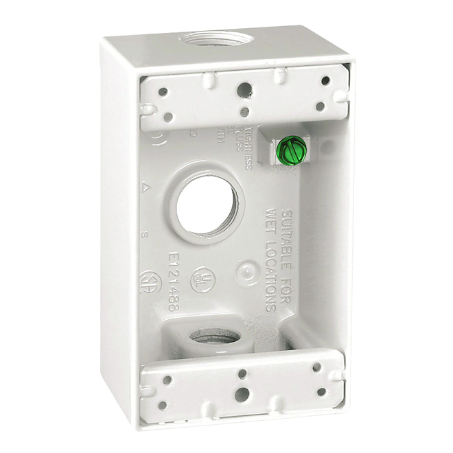 Device Box - Weatherproof - 3-Hole - 1-Gang - 2"