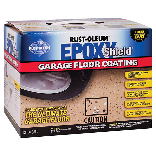 EpoxyShield® Garage Floor Coating - Glossy Tan