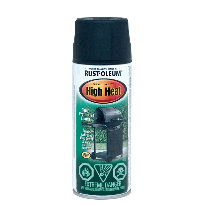 Peinture haute température en aérosol 340g - Noir
