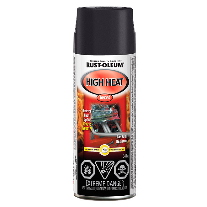 Peinture haute température pour automobile 340g - Noir mat