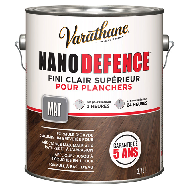 Vernis à plancher à base d'eau de 3,78 l fini mat
