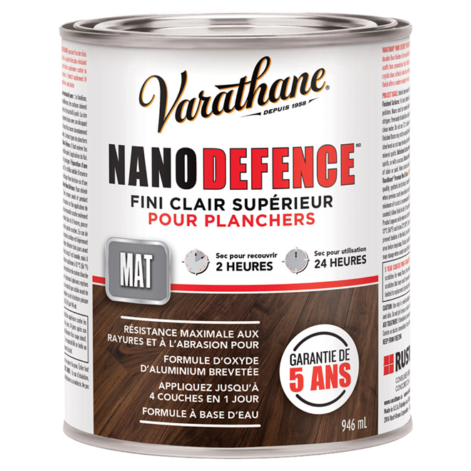 Vernis à plancher à base d'eau de 946 ml fini mat
