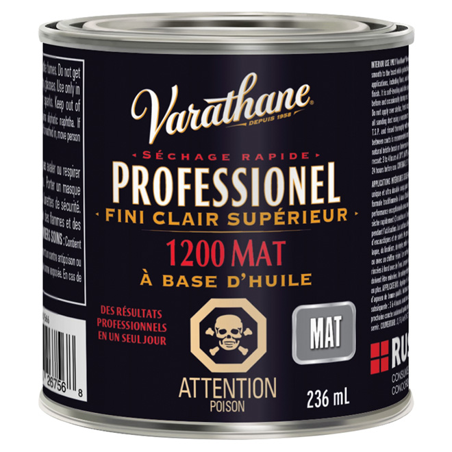 Vernis à boiserie à base d'huile de 236 ml fini mat