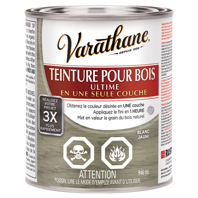 Teinture pour bois « Ultime » une couche, blanc jauni