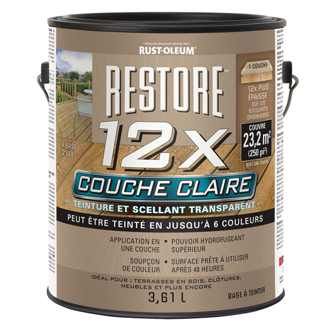 Teinture et scellant transparent, Restore 12x couche claire