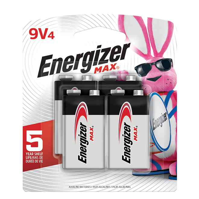 "9V" Max(R) Alkaline Batteries - 4 Pack
