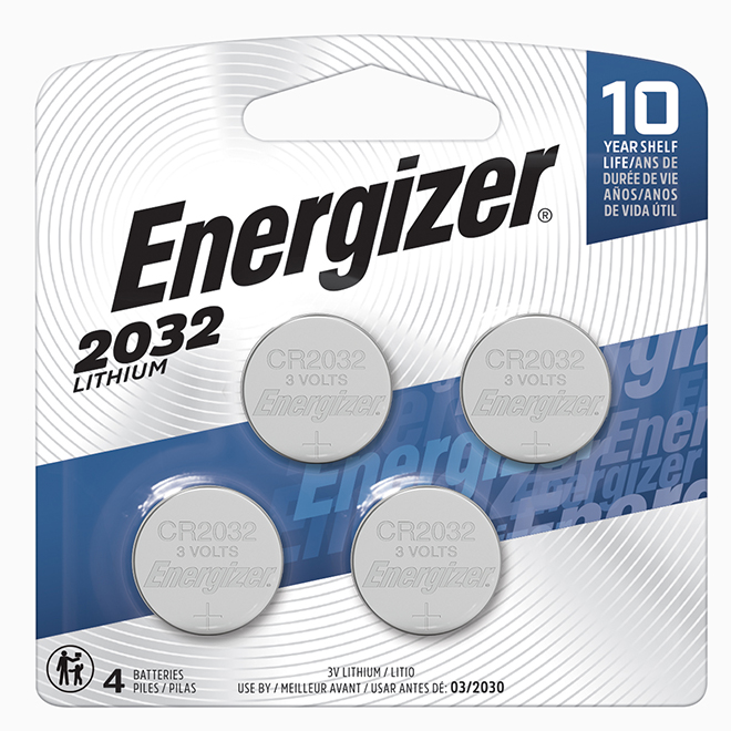 Piles bouton au lithium « 2032 », pqt/4