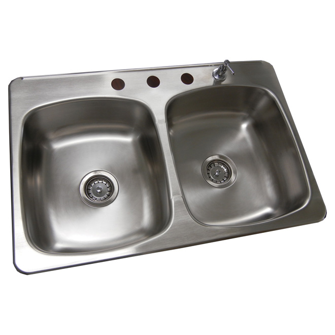 Double Kitchen Sink with Soap Dispenser