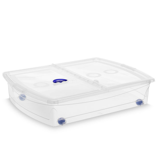 Boîte de rangement en plastique 56 l, clair