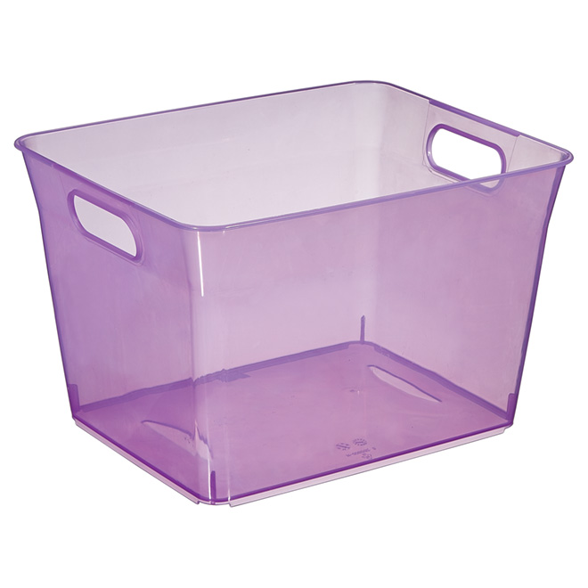 Panier de rangement en plastique, 11.5L, mauve