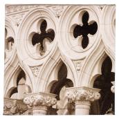 Wood and Cotton Sepia Laminated Canvas - Cathedral Arches