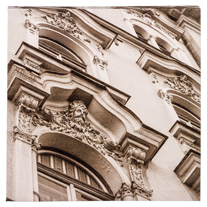 Wood and Cotton Sepia Laminated Canvas - Baroque Windows