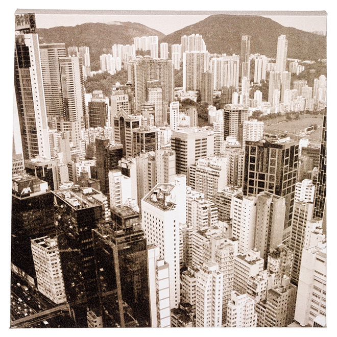Wood and Cotton Sepia Canvas - Urban Panorama