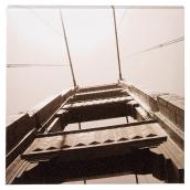 Wood and Cotton Sepia Canvas - Golden Gate Bridge