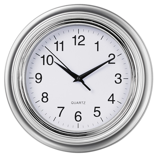 Wall Clock - Aster - Silver - 10"