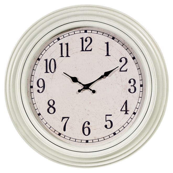 Horloge murale Emmerson, ivoire, 20"