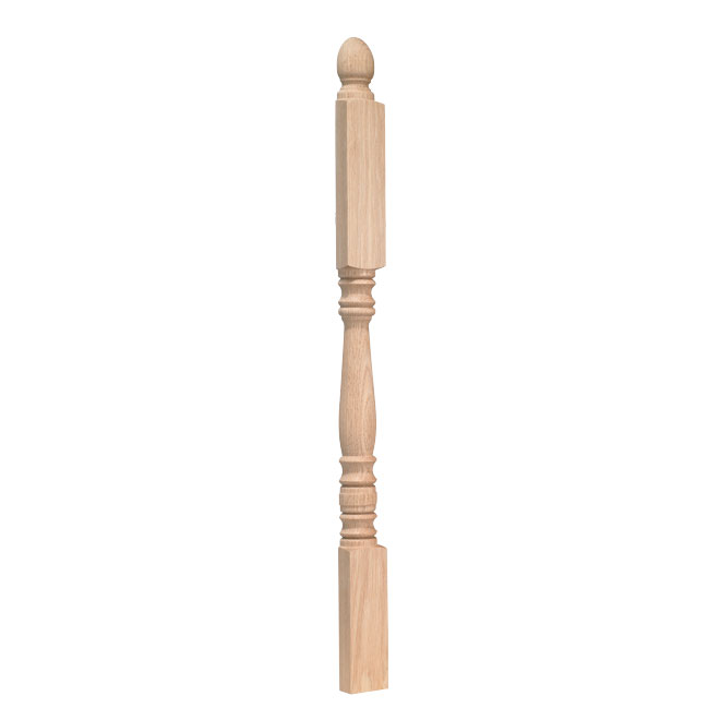 "Colonial" Oak Half Newel Post - 2 7/8" x 41"