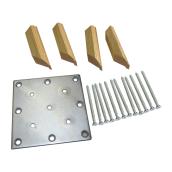 Ensemble fixation et moulures pour poteau de départ, chêne