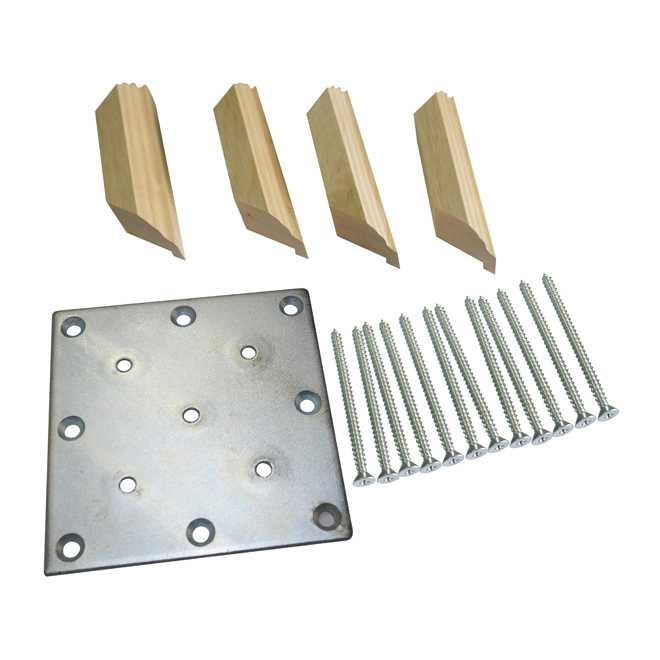 Ensemble fixation et moulures pour poteau de départ, érable