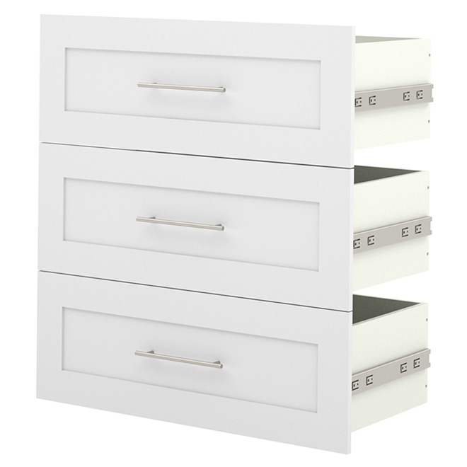 Ensemble de 3 tiroirs "Pur", 36 po, blanc