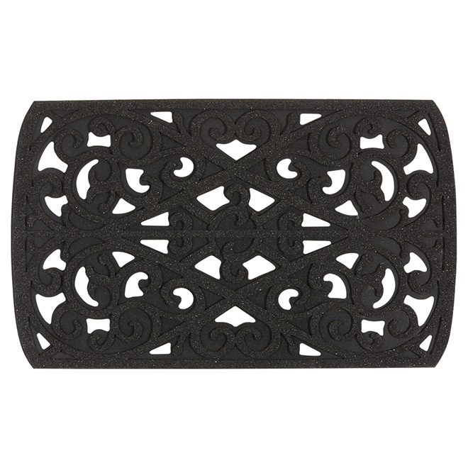 Tapis pour l'extérieur en caoutchouc recyclé, noir