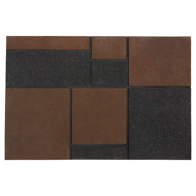 Tapis pour l'extérieur en caoutchouc recyclé, brun