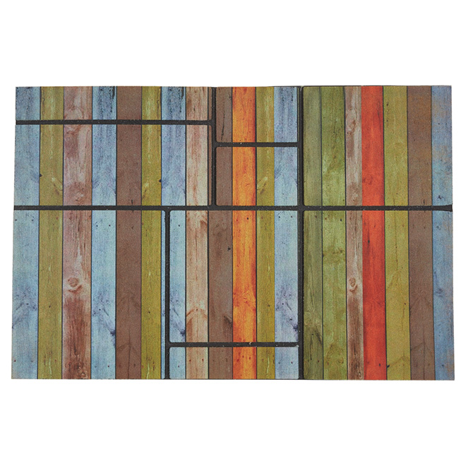Tapis en caoutchouc recyclé pour l'extérieur, multicolore