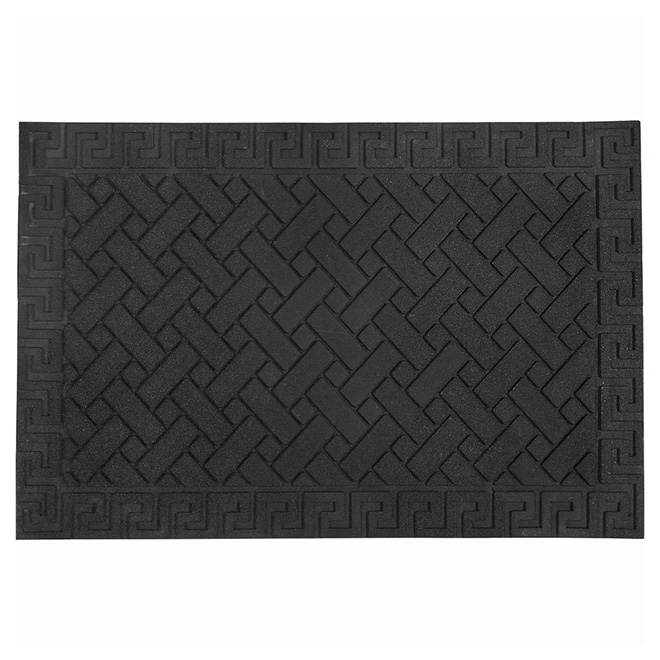 Tapis de caoutchouc recyclé pour l'extérieur, noir