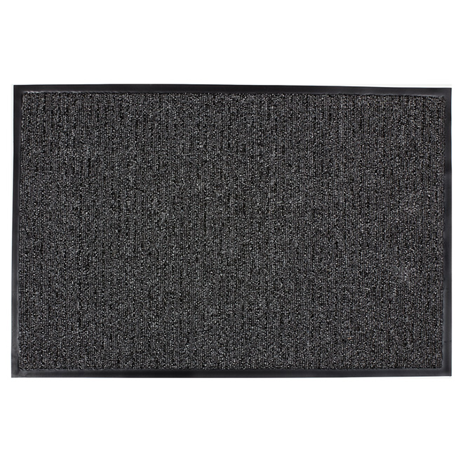 Tapis en polyoléfine pour intérieur et extérieur, gris foncé