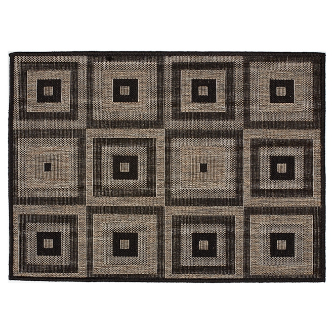 Tapis décoratif en polyoléfine gris