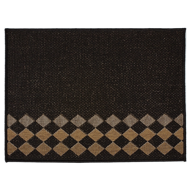 Tapis décoratif en polyoléfine noir