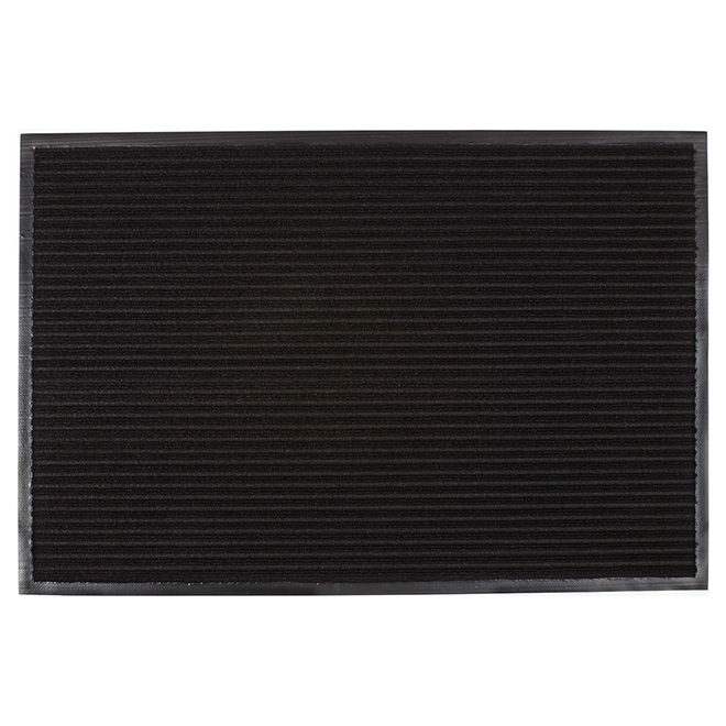 Tapis en polypropylène à hautes rainures, noir