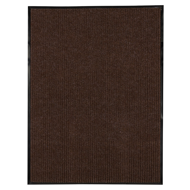 Tapis en polypropylène à hautes rainures, brun