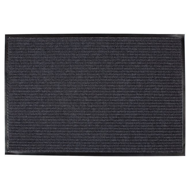 Tapis en polypropylène à hautes rainures, gris foncé