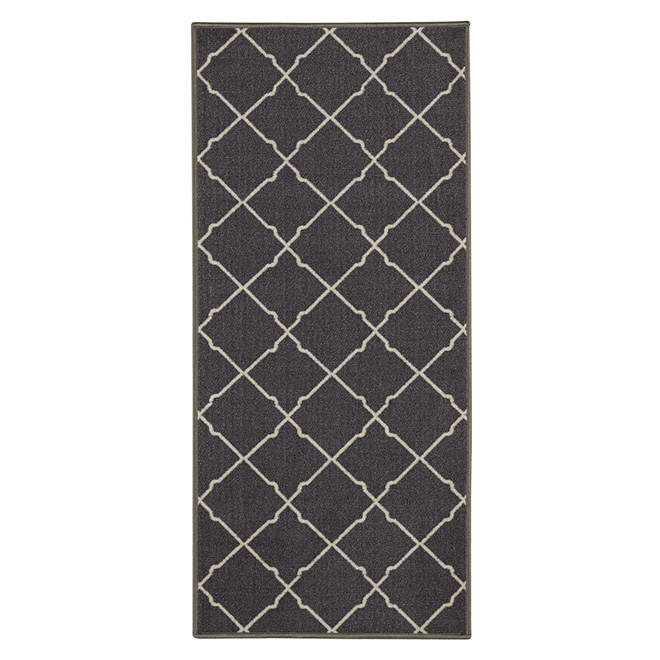 Tapis décoratif en nylon gris foncé