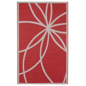 Tapis d'extérieur réversible Dune, 5' x 8', rouge