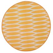 Tapis d'extérieur rond réversible Dune, 7', jaune