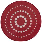 Tapis d'extérieur rond réversible Dune, 7', rouge