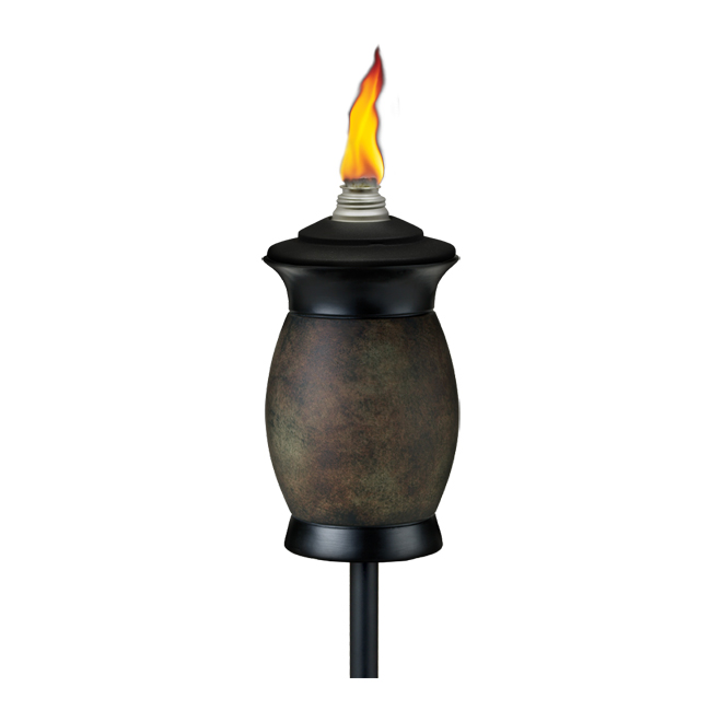 Torche de jardin 4 en 1, gris/noir