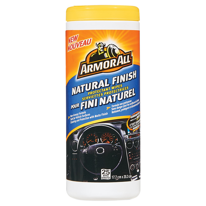 Plastic and Vinyl Protectant Wipe, 25-Pack