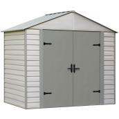Garden Shed - 8' x 5' - Vinyl/Steel - Beige/Grey