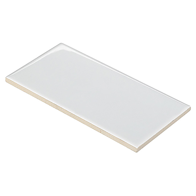 Céramique murale 3" x 6", 136/boîte, blanc lustré