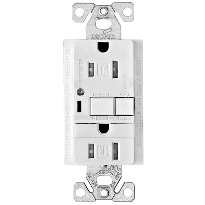 15-A GFCI "Decora" Duplex Receptacle