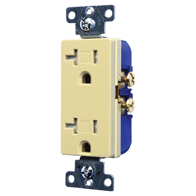 125 VAC 20 A Decorator Duplex Receptacle 2 Poles/3 Wires