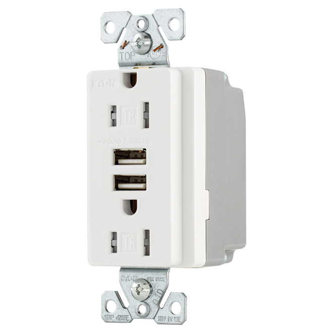 Prise duplex à 2 chargeurs USB