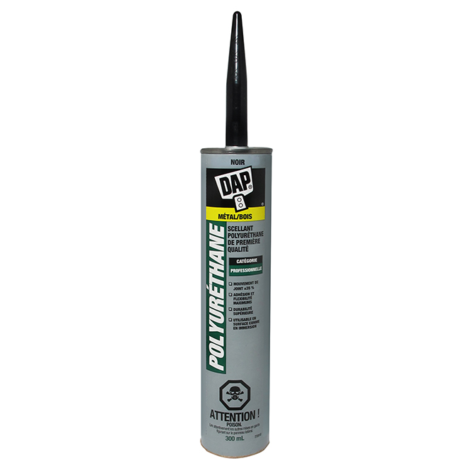 Enduit étanche noir en polyuréthane pour toitures et solins 300 ml