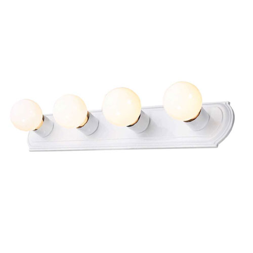 Applique de salle de bain à 4 lumières, blanc