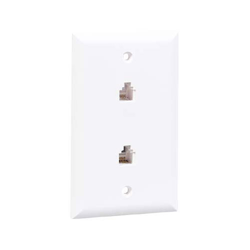 Plaque avec prise modulaire double